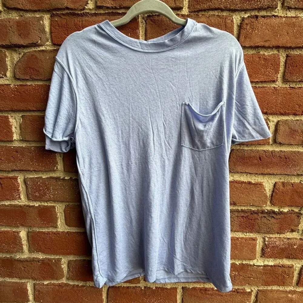 Free People X We The Free Vella Pocket Burnout Oversized Tee frozen violet XS NE